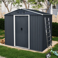 Load image into Gallery viewer, Outdoor Metal Storage Shed With Sliding Door And Foundation For Backyard, Patio, Lawn
