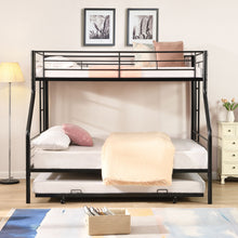 Load image into Gallery viewer, Twin Over Full Modern Metal Bunk Bed With Trundle - Black
