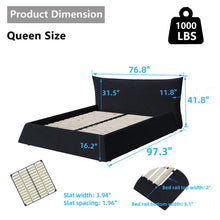 Load image into Gallery viewer, Upholstered Platform Bed With Special Shaped Headboard
