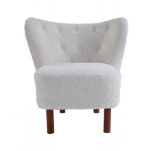 Load image into Gallery viewer, Sherpa And Brown Polka Dots Wingback Chair - White
