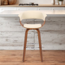 Load image into Gallery viewer, Swivel Low Back Bar Height Bar Chair - Cream / Brown
