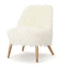 Load image into Gallery viewer, Modern Glam Club Chair With Shaggy Textures - White

