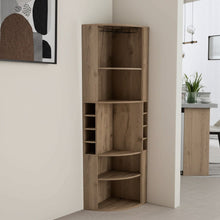 Load image into Gallery viewer, 71" Wood Corner Bar Cabinet - Natural
