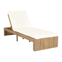 Load image into Gallery viewer, Adjustable Outdoor Chaise Lounge Patio Recliner - Beige / Light Teak

