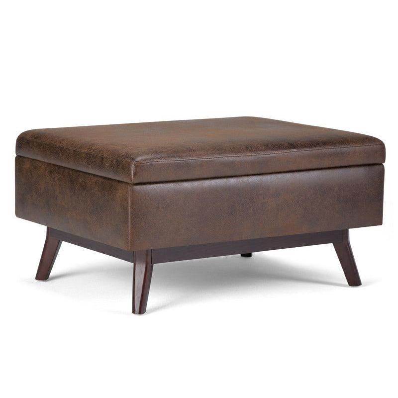 Cocktail Ottoman With Storage - Brown