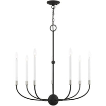 Load image into Gallery viewer, 30" Seven Light Dimmable Chandelier With Shades - Black
