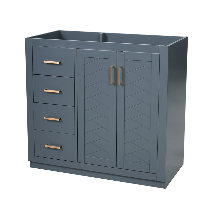 Retro Style Bathroom Vanity, 3 Drawers & Soft Closing Doors