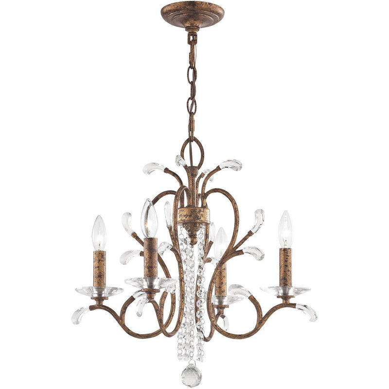 19" Four Light Dimmable Chandelier With Shades - Bronze