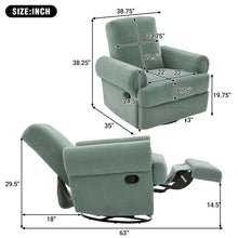 Load image into Gallery viewer, Manual Swivel Recliner Rocker Chair With Adjustable Backrest
