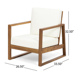 Nexusia - Outdoor Acacia Wood Club Chair With Slat Design