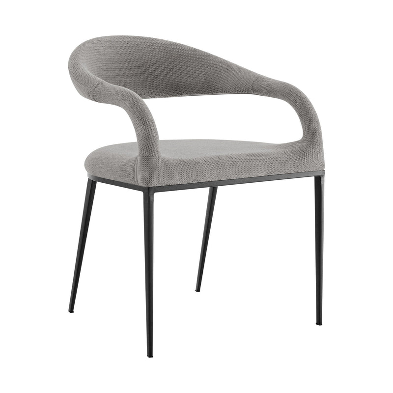 Polyester Open Back Dining Arm Chairs (Set of 2) - Gray