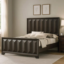 Load image into Gallery viewer, 3 Piece Bedroom Set With Faceted Panels Bed And 2 Nightstands
