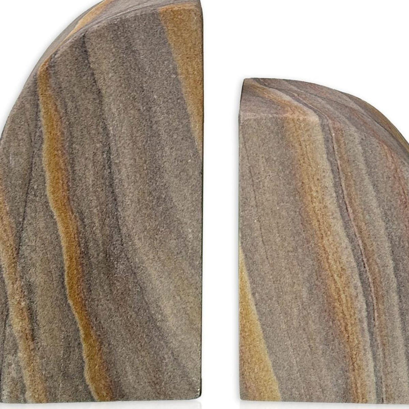 Stone Decorative Bookends (Set of 2) - Taupe