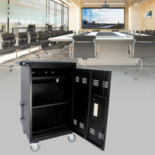 Load image into Gallery viewer, Mobile Charging Cart And Cabinet For Tablets Laptops 30 Device With Combination Lock
