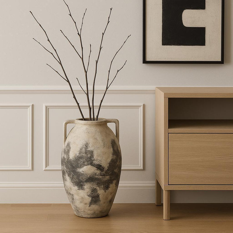 Ombre Amphora Floor Vase (729959) - Black / White