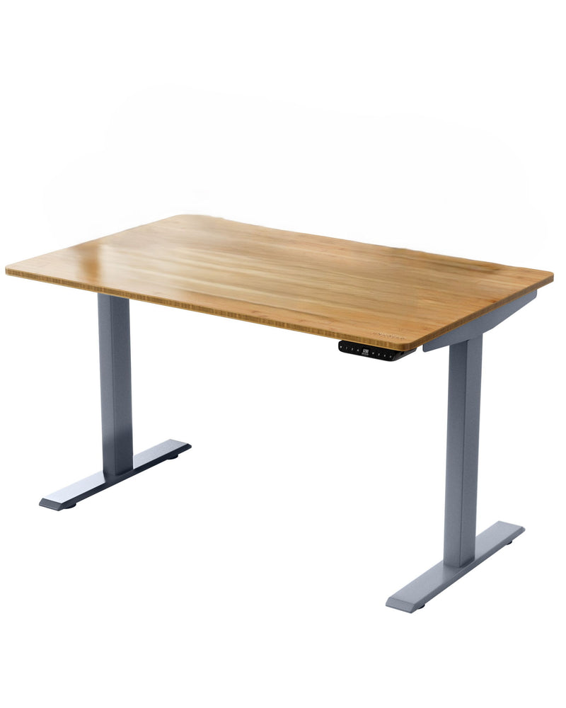 30" Adjustable Stainless Steel Computer Desk - Brown And Gray