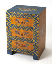 Load image into Gallery viewer, Stylish Hand Painted 3 Drawer Accent Cabinet - Teal Blue
