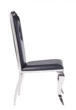 Load image into Gallery viewer, Upholstered Faux Leather Dining Chairs (Set of 2) - Black
