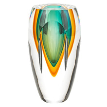 Load image into Gallery viewer, Abstract Murano Table Vase - Clear / Amber / Green
