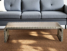 Load image into Gallery viewer, Bench Shaped Metal Coffee Table - Gold
