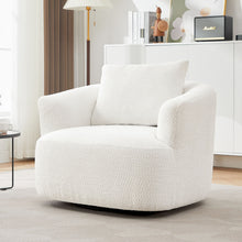 Load image into Gallery viewer, 360° Swivel Barrel Sofa Chair With Throw Pillow, Upholstered Accent Chair

