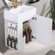 Load image into Gallery viewer, Modern Bathroom Vanity With Sink, Diamond Pattern Doors
