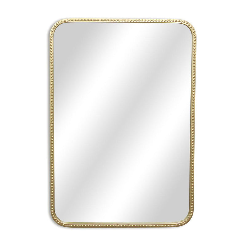 32" Metal Beaded Accent Mirror - Gold