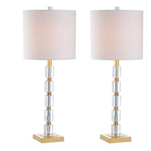 Load image into Gallery viewer, Novelty Table Lamps With Drum Shades (Set of 2) - Clear / Brass / White
