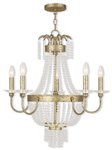 Load image into Gallery viewer, Five Light Metal Dimmable Chandelier With Shades - Gold
