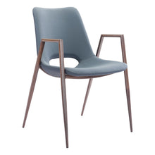 Load image into Gallery viewer, Upholstered Faux Leather Open Back Dining Arm Chairs (Set of 2) - Gray
