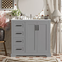 Load image into Gallery viewer, Bathroom Vanity With Sink, Soft Close Doors, Adjustable Shelf &amp; 3 Drawers
