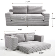 Load image into Gallery viewer, Convertible Loveseat Sofa Bed With Memory Foam &amp; Steel Frame
