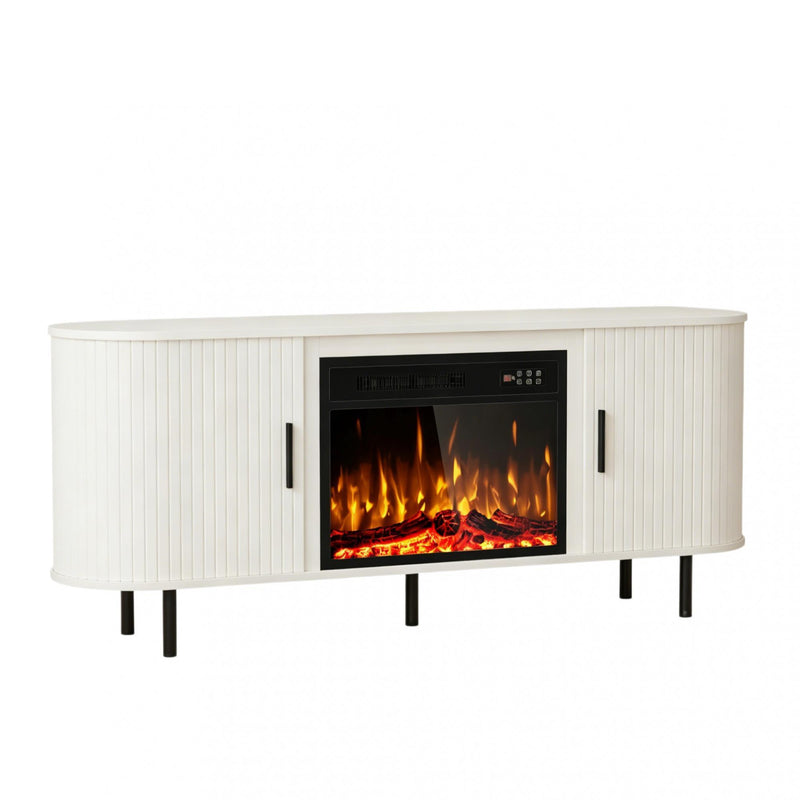 Fireplace TV Stand With Fireplace (734223) - White