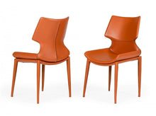 Load image into Gallery viewer, Cognac Faux Leather Wrapped Dining Chairs (Set of 2) - Terra Cotta
