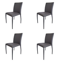 Load image into Gallery viewer, Upholstered Faux Leather Dining Side Chairs (Set of 4) - Gray

