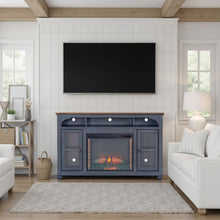 Load image into Gallery viewer, Fireplace TV Stand For TVs Up To 80" - Blue
