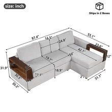 Load image into Gallery viewer, Sectional Sofa Upholstered Sofa Couch With Reversible Armrests For Living Room
