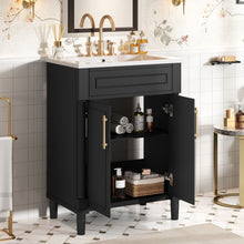 Load image into Gallery viewer, Bathroom Vanity With Integrated Sink, 2 Door Cabinet, Single Sink For Small To Medium Bathrooms
