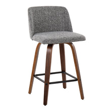 Load image into Gallery viewer, Toriano - Mid Century Modern Fixed Height Counter Stool &amp; Square Footrest (Set of 2)
