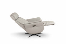Load image into Gallery viewer, Genuine Leather Power Swivel Recliner - Light Gray
