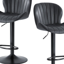 Load image into Gallery viewer, Faux Leather Aluminum Swivel Bar Chairs (Set of 2) (724341) - Black
