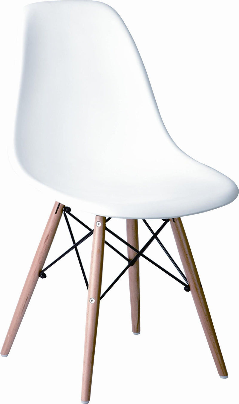 Heavy Duty Plastic Dining Side Chairs (Set of 2) - White / Brown