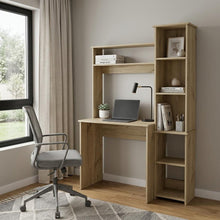 Load image into Gallery viewer, 2 Piece Set Computer Desk With Hutch And Bookshelf - Oak
