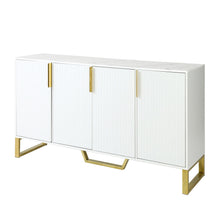 Load image into Gallery viewer, Modern Sideboard With Four Doors, Metal Handles &amp; Legs And Adjustable Shelves Kitchen Cabinet
