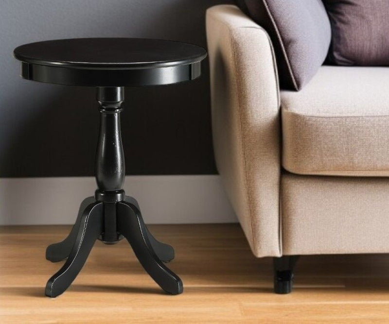 18" Round End Table - Black