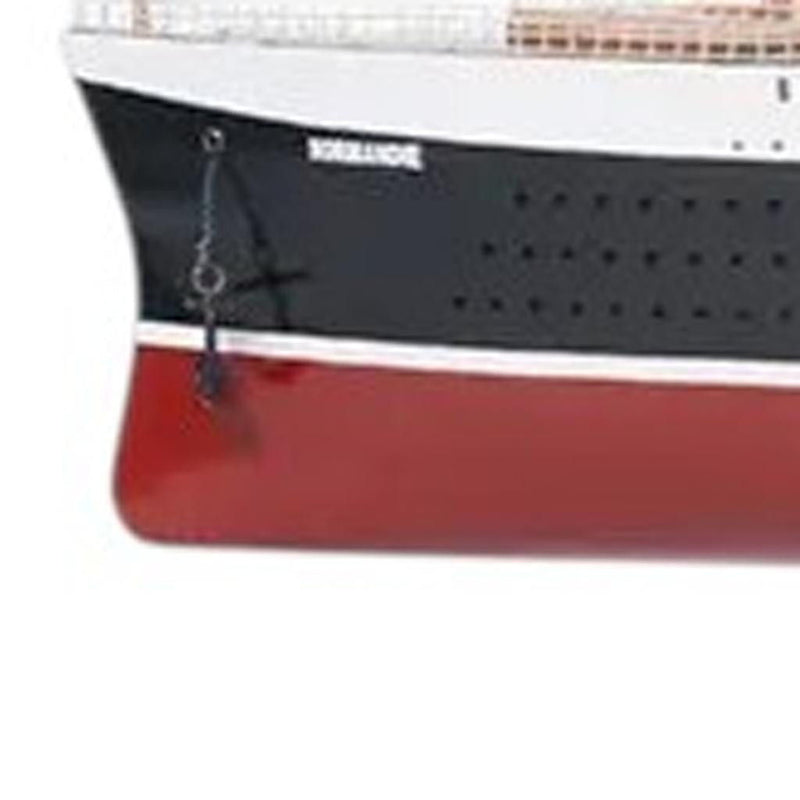 Normandie Large Boat Hand Painted Decorative Boat - Black / Red