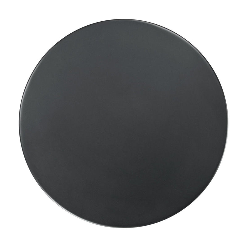 20" Iron Round Pedestal End Table - Black