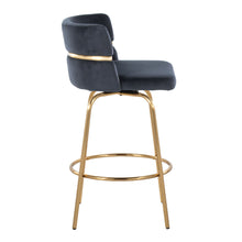 Load image into Gallery viewer, Cinch - Glam / Art Deco Fixed Height Counter Stool With Swivel With Round Footrest (Set of 2)
