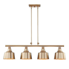 Load image into Gallery viewer, Kitchen Island Four Light Metal Dimmable Chandelier With Shades - Gold
