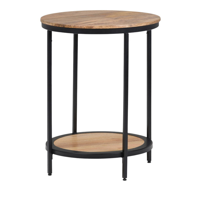 Metal Round End Table - Natural